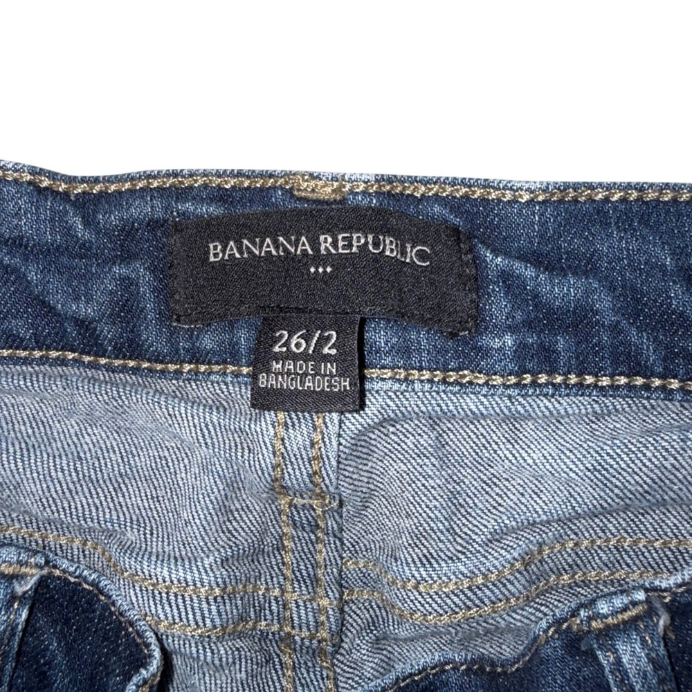 Banana‎ Republic Womens 26 or 2 Blue Denim Jeans Slim Fit Casual - Picture 2 of 3